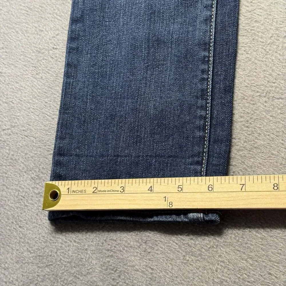 American Eagle Womens 2 Regular Artist Crop Jeans Dark Wash Studded Denim EUC